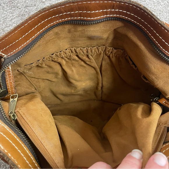 Patricia Nash Poppy Leather Shoulder Bag Brown Leather Western - Picture 8 of 12